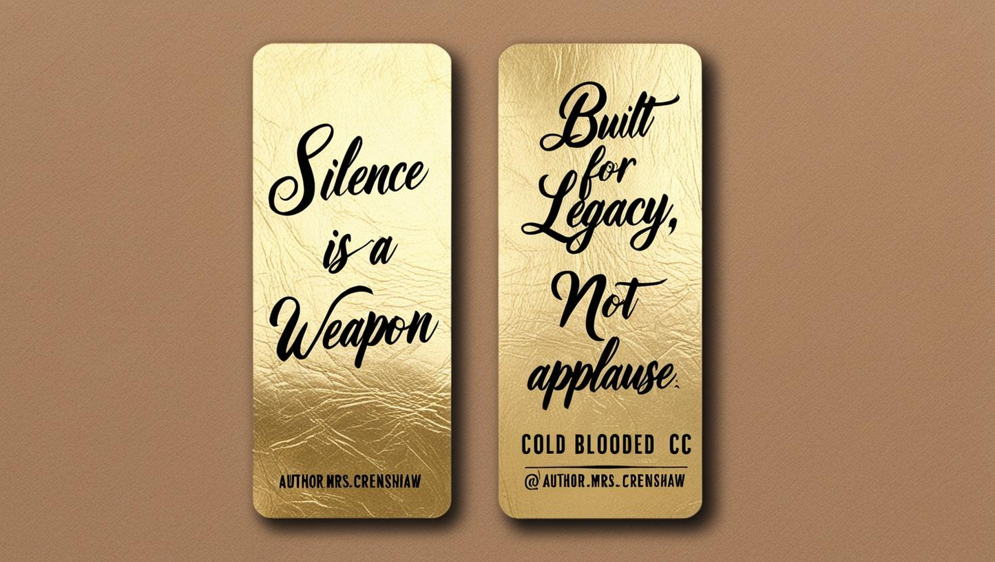 Silence is a Weapon Bookmark in Gold - ColdBlandCC Design