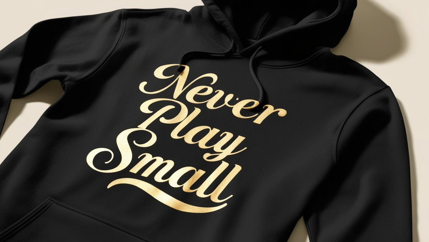 Never Play Small Hoodie - Stylish Comfortable Sweatshirt for All Seasons